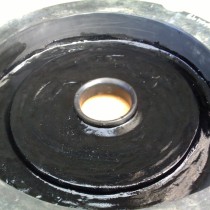 Wykładzina gumowa odbudowana z użyciem materiału Belzona 2111 (D&A Hi-Build Elastomer)